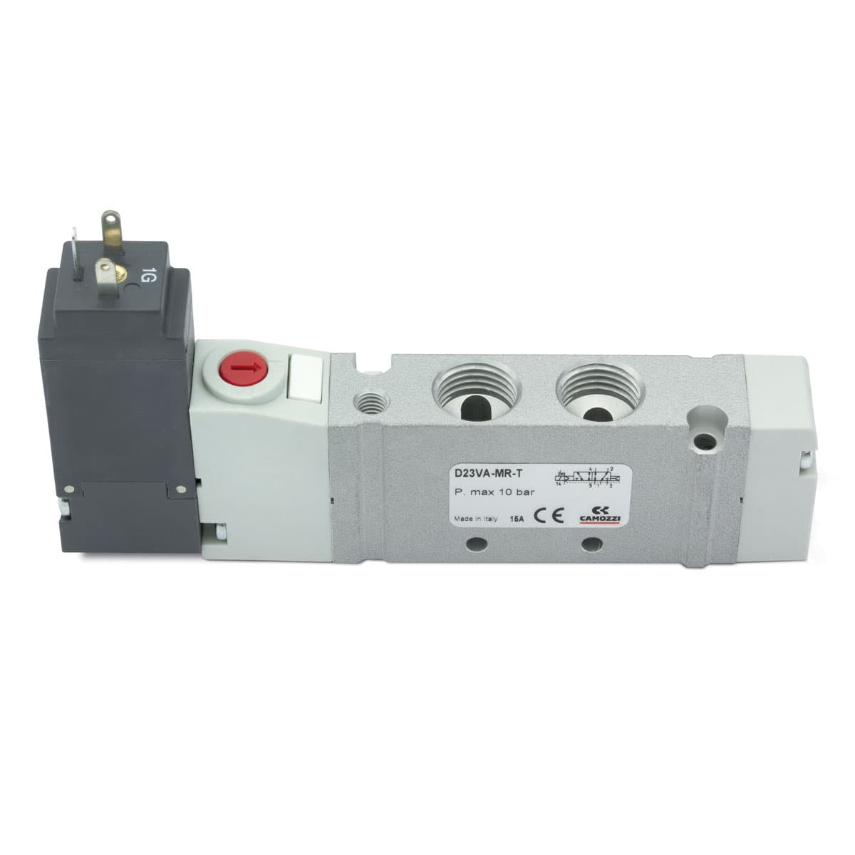 5/2-way solenoid valve, monostable with 15 mm coil - size 16