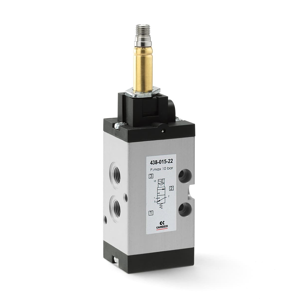 Electroválvula 3/2 vías de G1/8, monoestable - Mod. 438 y Mod. 448