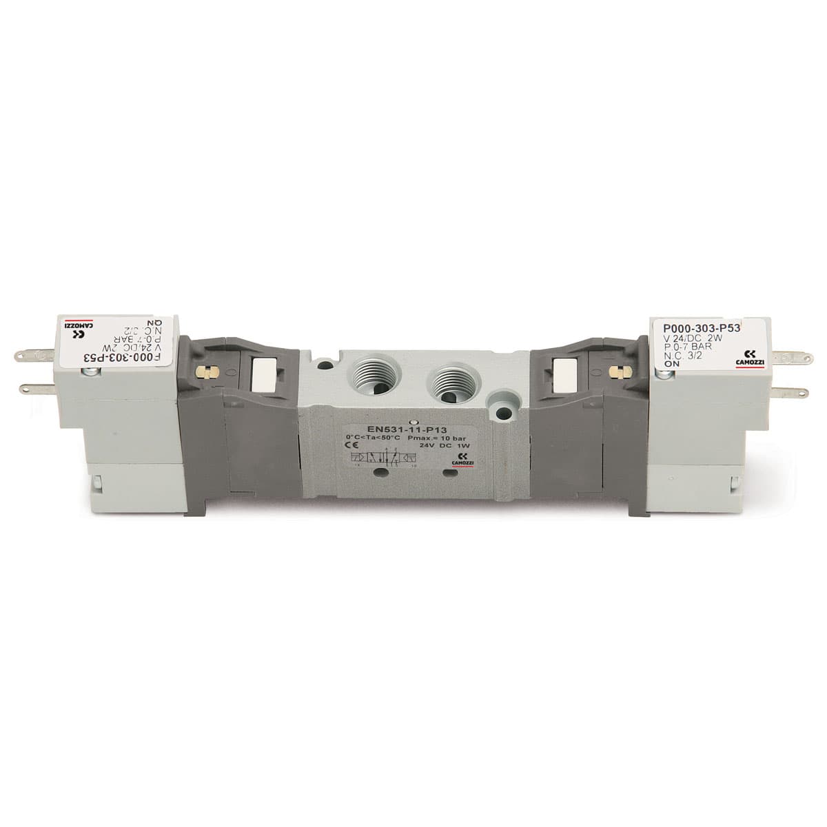 V. electro-neumática biestab., ext. Sum. servo-pil. sol. P, W - t. 16