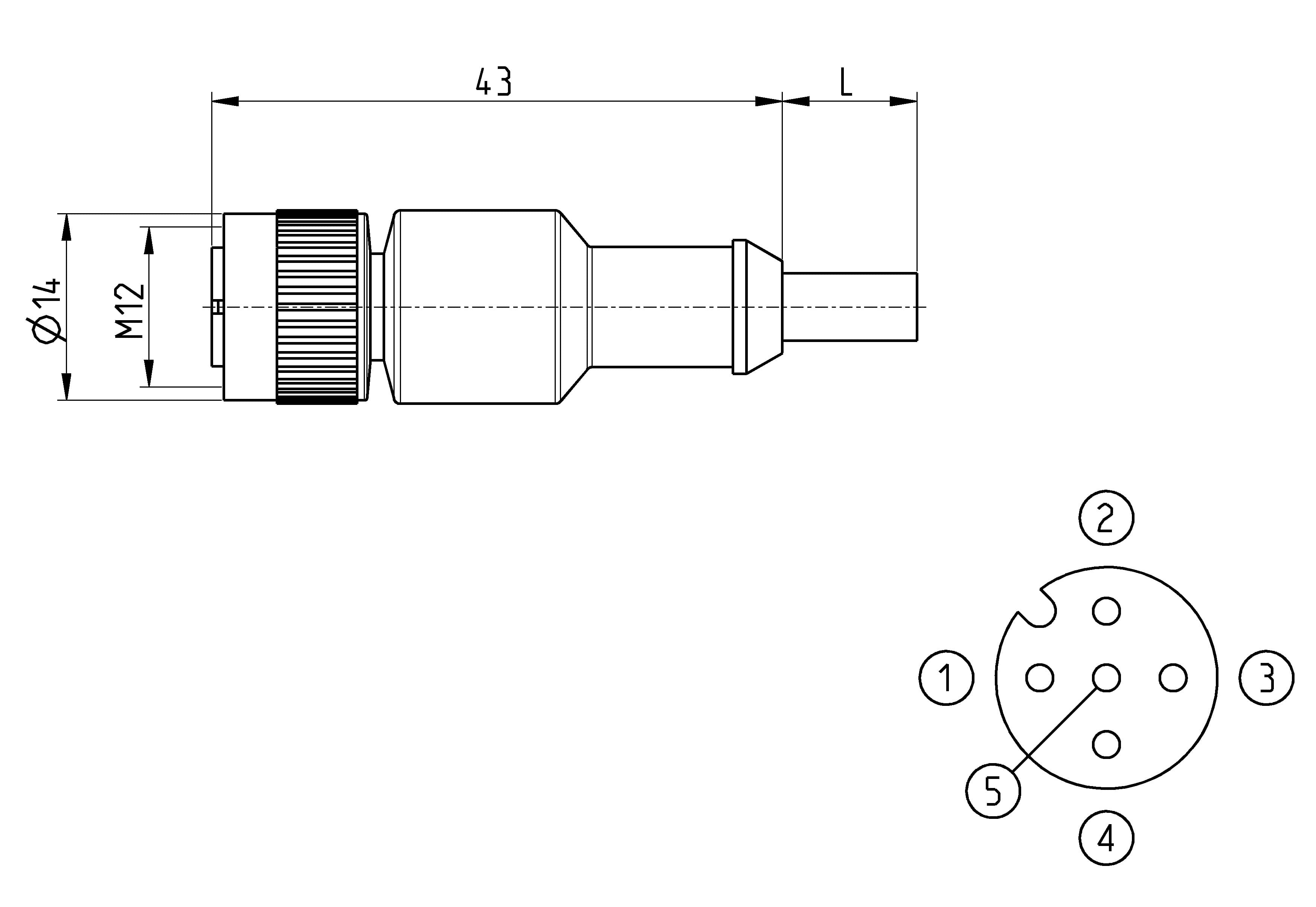 Cable con conector recto M12 - 5 pines