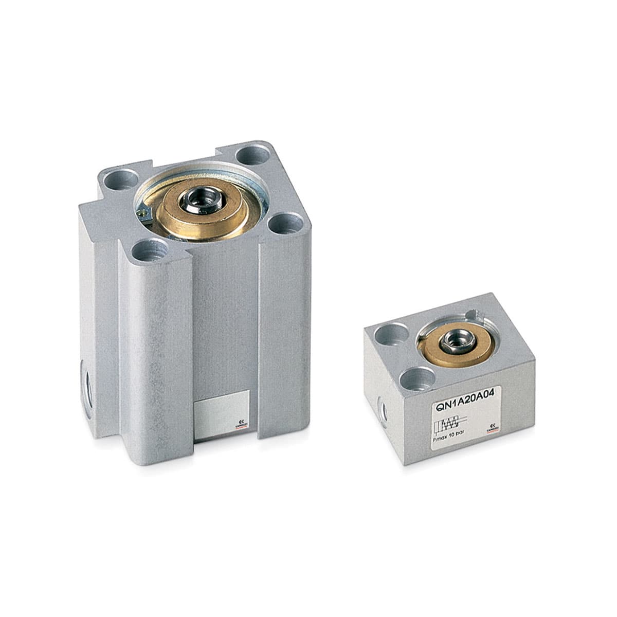 Cilindros de carrera corta Simple efecto, no magnéticos ø 8, 12, 20, 32, 50, 63 mm