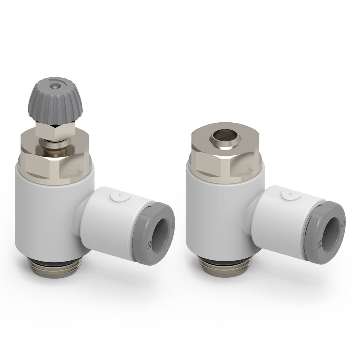 Válvulas reguladoras de caudal Reguladores de caudal unidireccionales y bidireccionales tipo banjo con orientable en tecnopolímero (G1/8 - G1/4 - G3/8) Puertos: M5, G1/8, G1/4, G3/8