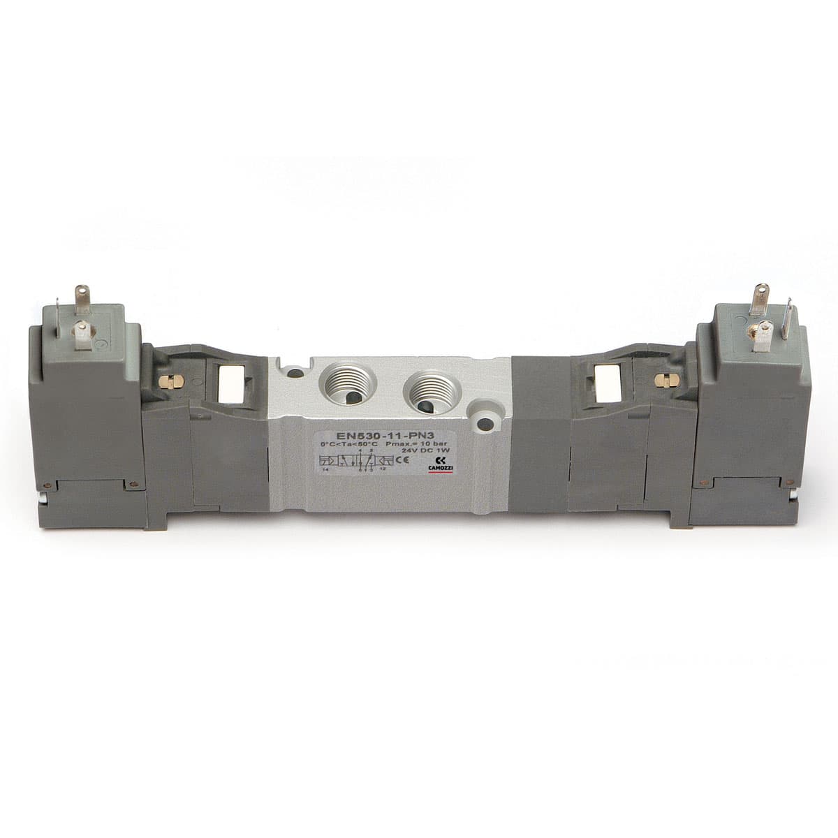Válvula electroneumática biestable, 3 pos., salidas en la base - t. 16