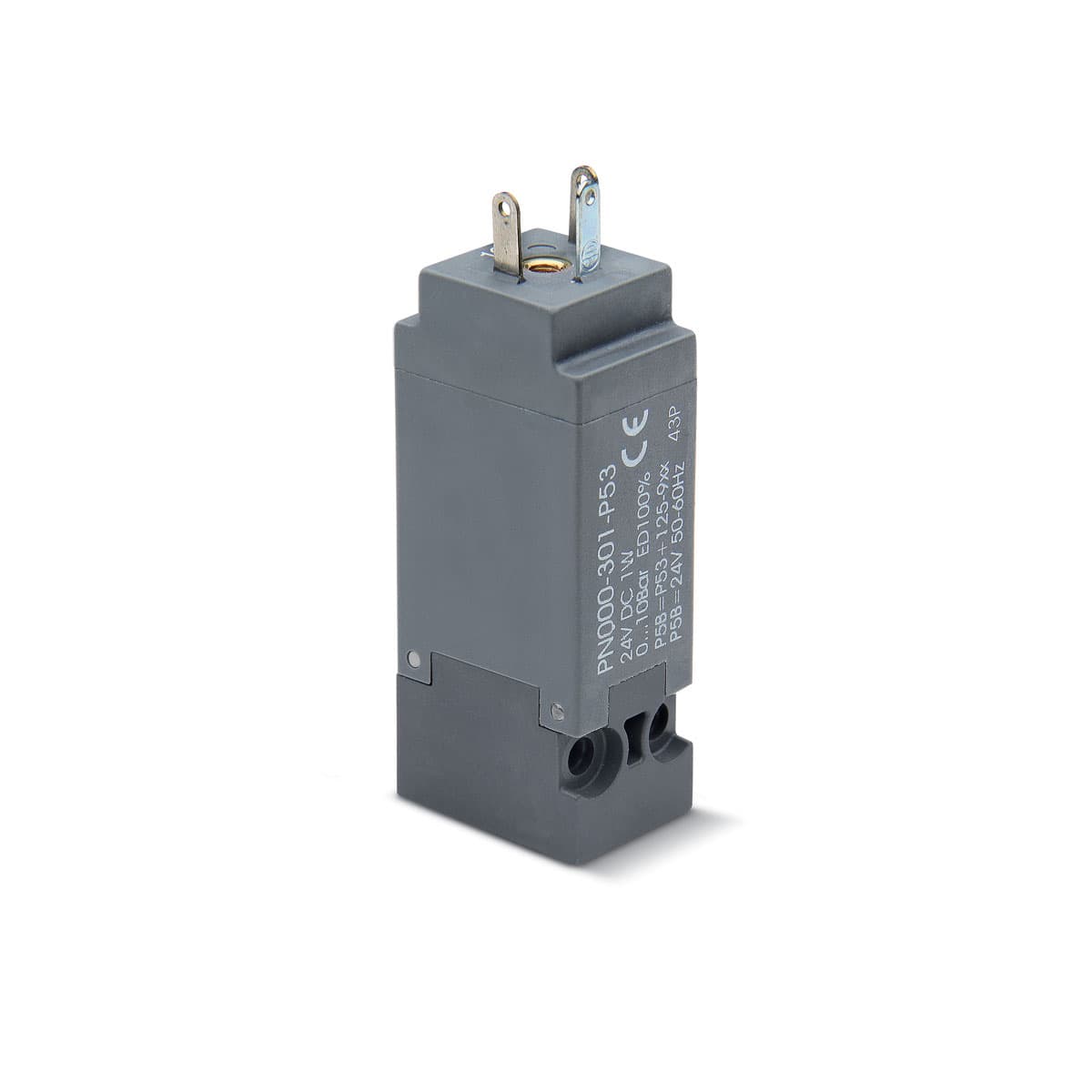 Electroválvulas de mando directo 3/2 vías Normalmente Cerrada (NC). Las válvulas pueden ser montadas en base individual (con conexiones M5) o en colector (con conexiones M5 y cartucho Ø 3 y 4).