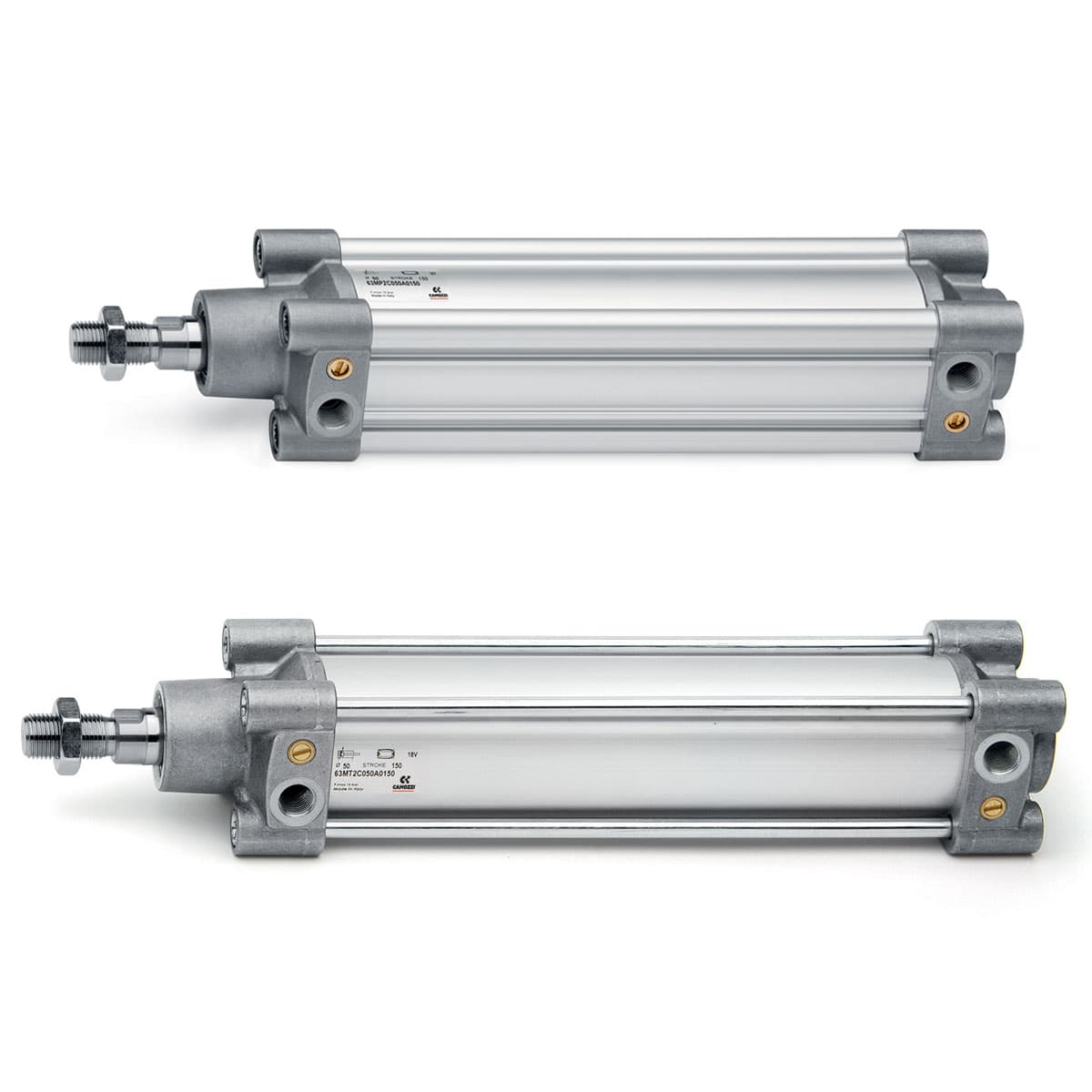 Cilindros en tubo y perfil de Aluminio Simple y doble efecto, magnéticos, amortiguados Versiones: estándar, baja fricción, altas y bajas temperaturas Ø 32, 40, 50, 63, 80, 100, 125 mm