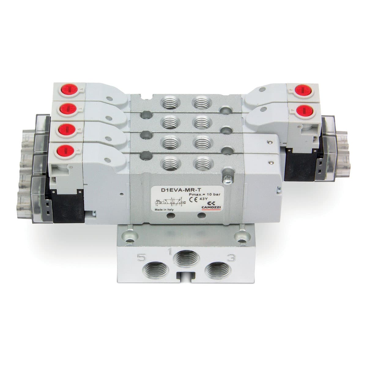 Placa base con electroválvulas, salidas en el cuerpo - tamaño 10,5