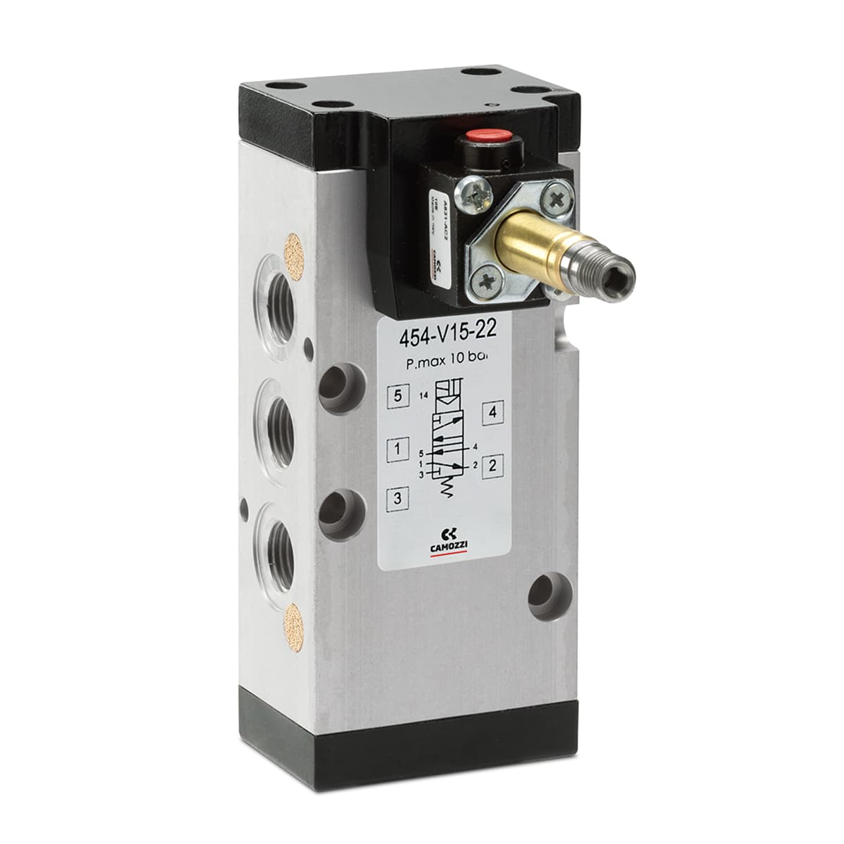Electroválvula 5/2 vías de G1/4, monoestable - Mod. 454...