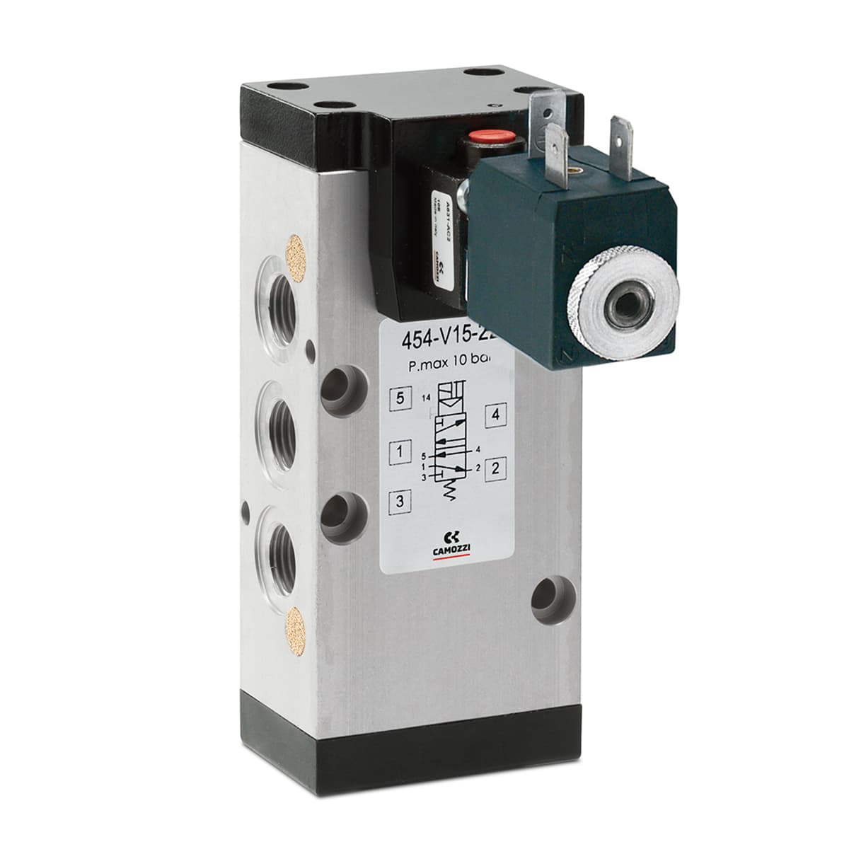 Electroválvula 5/2 vías de G1/4, monoestable - Mod. 454... (imagen 2)