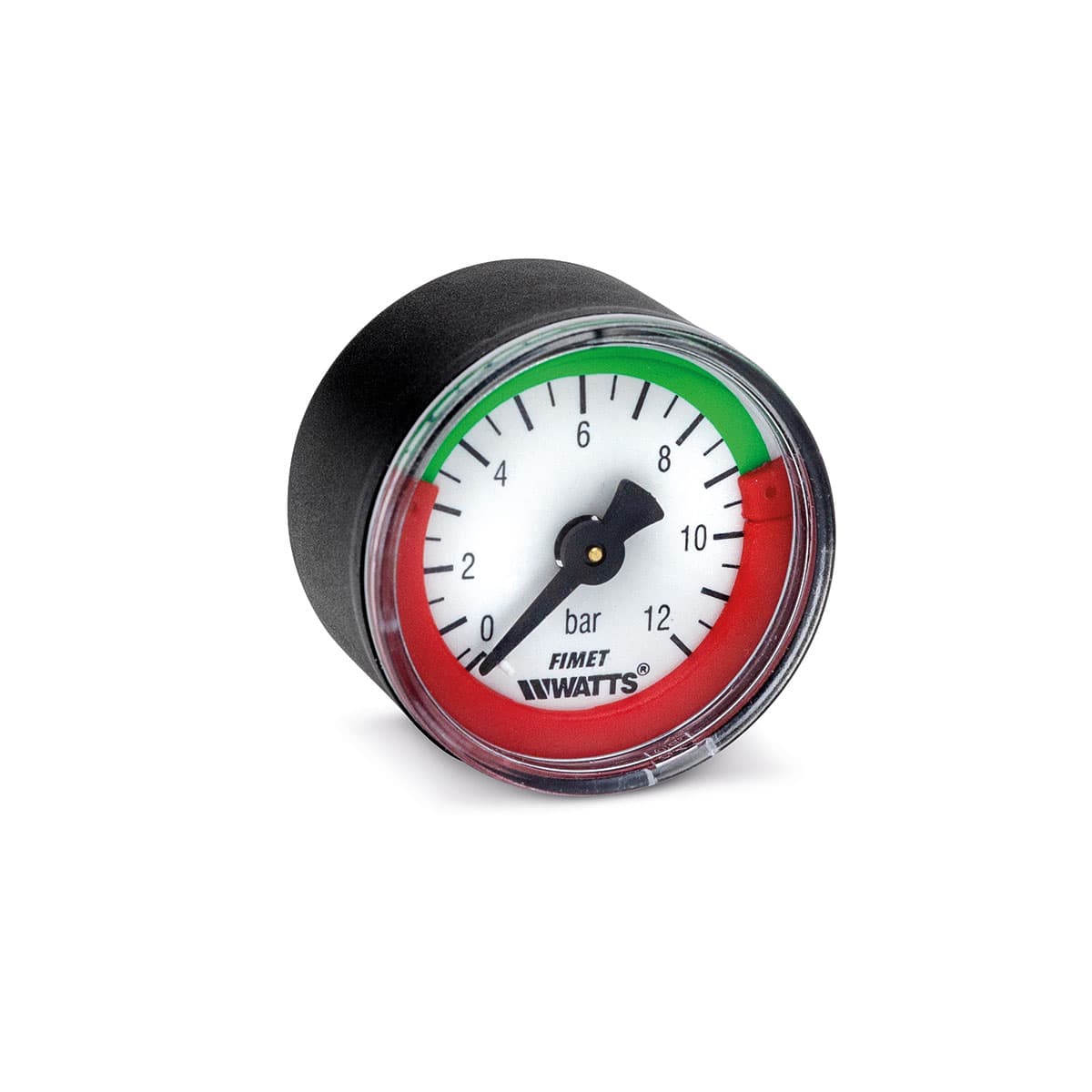Manómetro con conexión trasera y sector ajustable de color rojo y verde Mod. M043-P**-GR