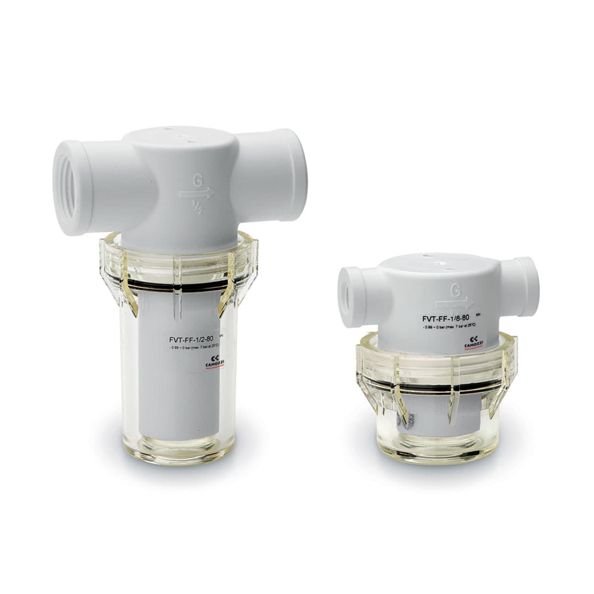 Filtros de vacío tipo "taza" Utilizados como pre-filtros y filtros finos de aire con cantidades diversas de contaminación, para proteger el generador de vacío. Montado como protección para el eyector.